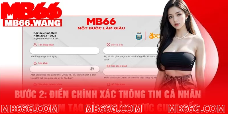 Bước 2: Điền chính xác thông tin cá nhân theo form tạo tài khoản được cung cấp